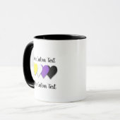 Non-binäre Pride-Herzen-Tasse Tasse (Vorderseite Links)
