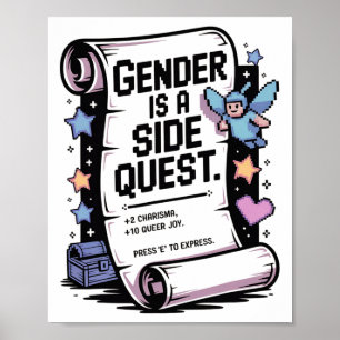 Non-binärer Gamer-Geschlecht ist ein Videospiel al Poster