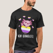 Non Binary Axolotl Heart LGBT Nonbinary Flag Gende T-Shirt (Vorderseite)