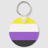 Non-Binary Flag Keyring Schlüsselanhänger (Vorderseite)