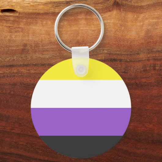 Non-Binary Flag Keyring Schlüsselanhänger (Vorderseite)