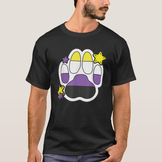 Non Binary Furry Paw LGBTQ Monat Gay Rights Prix T-Shirt (Vorderseite)