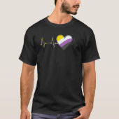 Non Binary Heartbeat Pride Month   Nonbinary EKG P T-Shirt (Vorderseite)