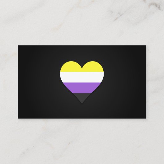Non-binary Pride flag / heart Business Card Visitenkarte (Rückseite)