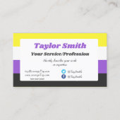 Non-binary Pride flag / heart Business Card Visitenkarte (Vorderseite)