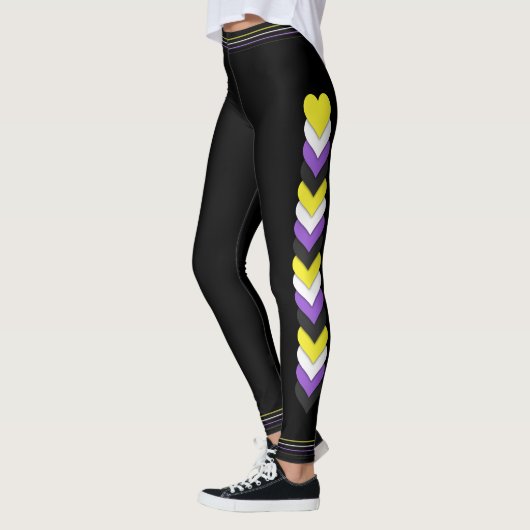 Non-binary pride flag hearts and stripes leggings (Links)