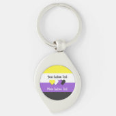 Non-binary pride flag with hearts keychain schlüsselanhänger (Vorderseite)