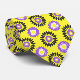 Non-binary pride flag / yellow flower pattern krawatte
