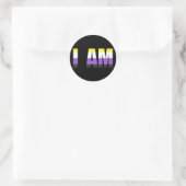 Non-Binary Pride I AM Classic Round Sticker (Tasche)