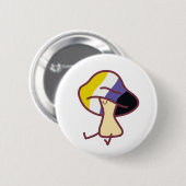 Non-Binary Pride Mushroom Pin  Button (Vorne & Hinten)