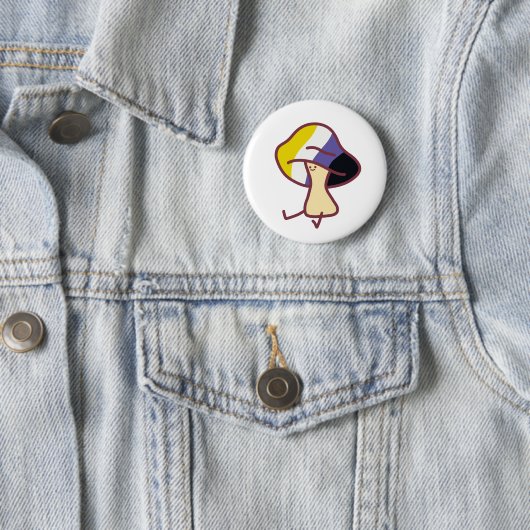 Non-Binary Pride Mushroom Pin  Button (Beispiel)