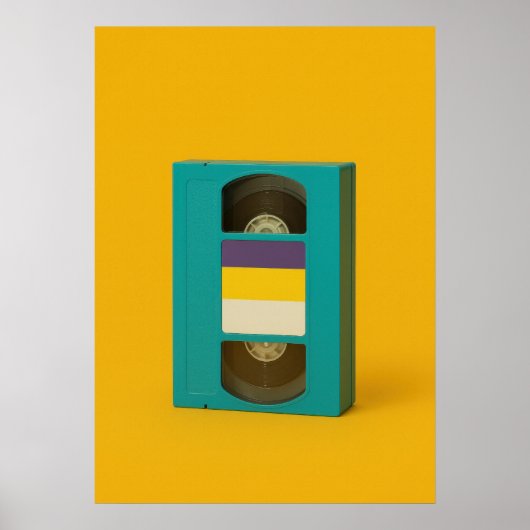Non-Binary Pride VHS Tape - Retro Pop Art Poster (Vorne)