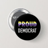 Non-Binary-Proud-Demokrat Button (Vorne & Hinten)