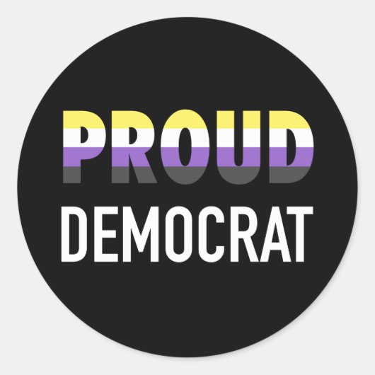 Non-Binary-Proud-Demokrat Runder Aufkleber (Vorderseite)