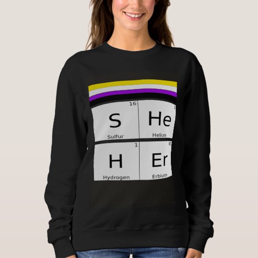 Non-Binary SHEHER Gender Pronouns Preference Ident Sweatshirt (Vorderseite)