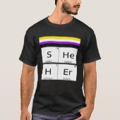 Non-Binary SHEHER Gender Pronouns Preference Ident T-Shirt (Vorderseite)