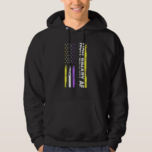 Non-Binary Wir sind alle die Flagge des Menschen A Hoodie (Vorderseite)