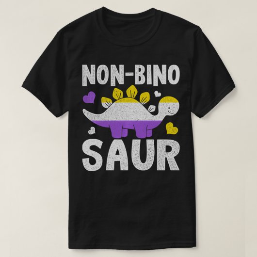 Non Bino Saur Dinosaurier Aagender Binärpullove T-Shirt (Design vorne)