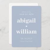 Non Foto Dusty Blue Modern Minimalistisch Save The Date (Vorne/Hinten)