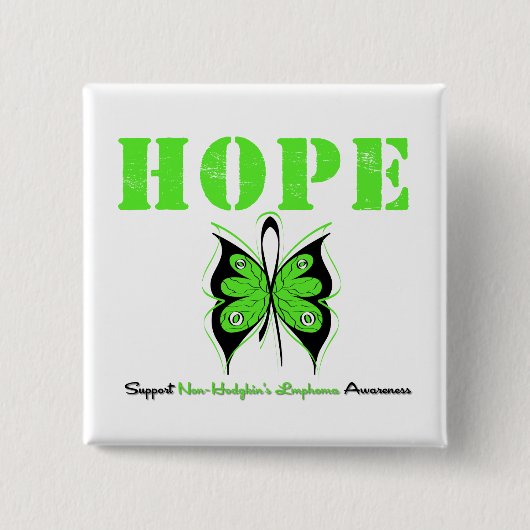 Non-Hodgkin-Hope-Schmetterling Button (Vorderseite)