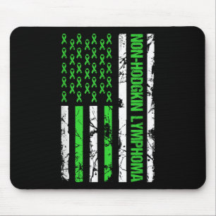 Non Hodgkin Lymphoma Flag Linse Green Ribbon Mousepad