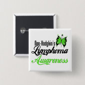 Non-Hodgkins Lymphom Awareness Butterfly Button (Vorne & Hinten)