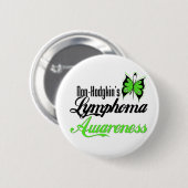 Non-Hodgkins Lymphom Awareness Butterfly Button (Vorne & Hinten)