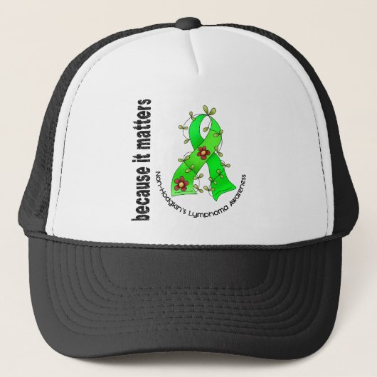 Non-Hodgkins Lymphom-Blumen-Band 3 Truckerkappe (Vorderseite)