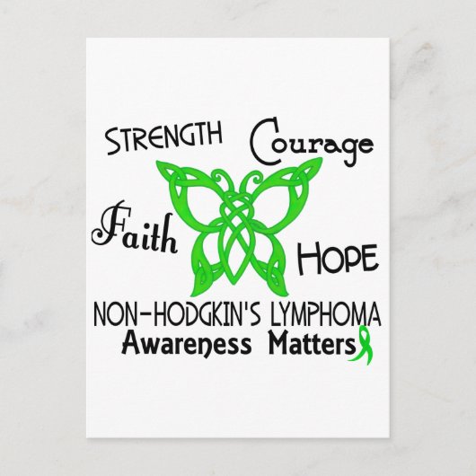 Non-Hodgkins Lymphom Celtic Butterfly 3 Postkarte (Vorderseite)