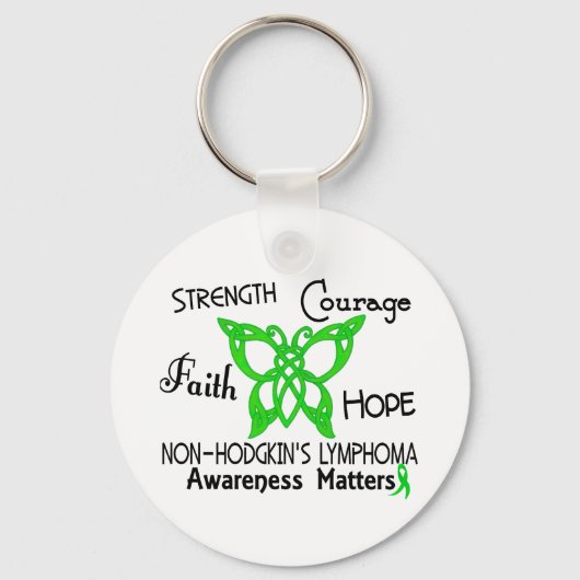 Non-Hodgkins Lymphom Celtic Butterfly 3 Schlüsselanhänger (Vorderseite)