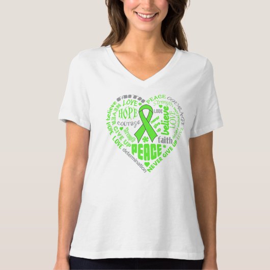 Non-Hodgkins Lymphom Herzwörter T-Shirt (Vorderseite)