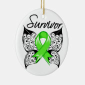 Non-Hodgkins Lymphom Survivor Butterfly Keramik Ornament (Rechts)