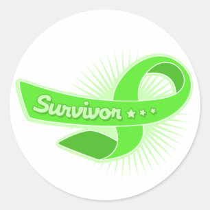 Non Hodgkins Lymphom Survivor Ribbon Runder Aufkleber