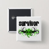 Non-Hodgkins Lymphom Survivor Wing Emblem Button (Vorne & Hinten)
