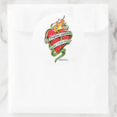 Non-Hodgkins Lymphom Tattoo Herz Runder Aufkleber (Tasche)