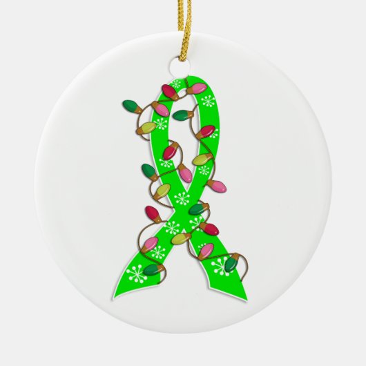 Non-Hodgkins Lymphom-Weihnachtslicht-Band Keramik Ornament (Vorne)