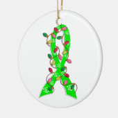 Non-Hodgkins Lymphom-Weihnachtslicht-Band Keramik Ornament (Links)