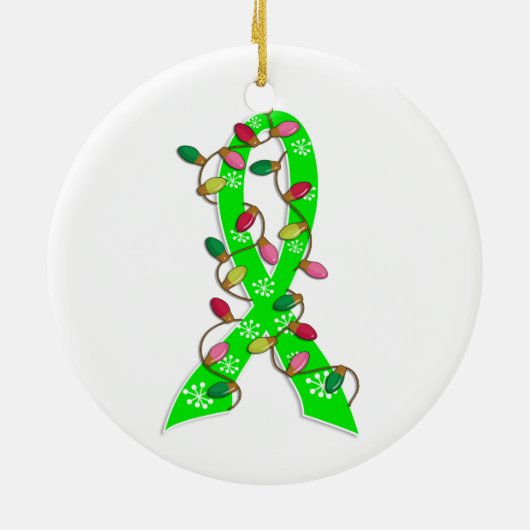 Non-Hodgkins Lymphom-Weihnachtslicht-Band Keramik Ornament (Hinten)