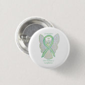 Non-Hodgkins Lymphoma Angel Lime Green Ribbon Butt Button (Vorne & Hinten)
