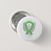 Non-Hodgkins Lymphoma Angel Lime Green Ribbon Butt Button (Vorne & Hinten)