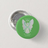 Non-Hodgkins Lymphoma Angel Lime Green Ribbon Butt Button (Vorne & Hinten)