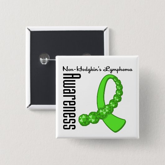Non-Hodgkins Lymphoma Awareness Gemstone Ribbon Button (Vorne & Hinten)