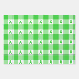Non-Hodgkin's Lymphoma Awareness Plaid Lime Green Geschenkpapier Set