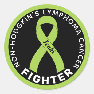 Non-Hodgkin's Lymphoma Cancer Kämpfer Ribbon schwa Runder Aufkleber