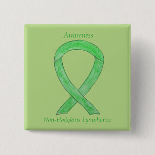 Non-Hodgkins Lymphoma Lime Green Ribbon Buttone Button