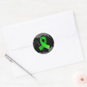 Non-Hodgkin's Lymphoma Lime Green Ribbon mit Scri Runder Aufkleber (Umschlag)