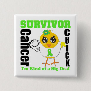 Non Hodgkins Lymphoma Survivor Chick Ribbon Button