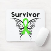Non-Hodgkins Lymphoma Survivor Tribal Butterfly Mousepad (Mit Mouse)