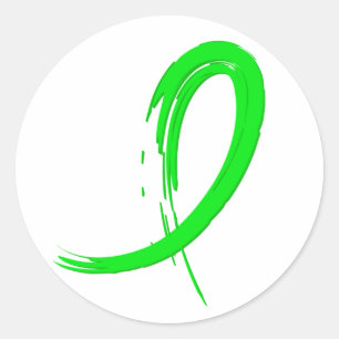 Non-Hodgkin's Lymphoma's Lime Green Ribbon A4 Runder Aufkleber
