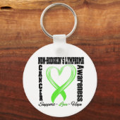 Non-Hodgkins Lymphome Brushed Heart Ribbon Schlüsselanhänger (Vorderseite)
